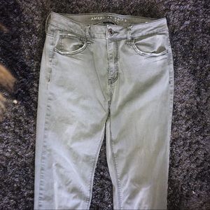 Khaki Green American Eagle Tomgirl Jeans